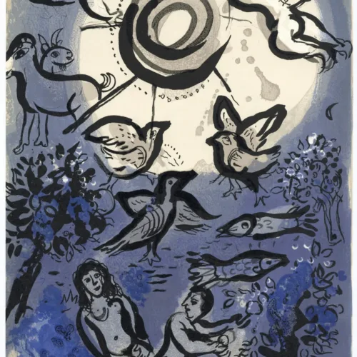 Marc Chagall, Lithograph 1960, Drawings for the Bible, Creation