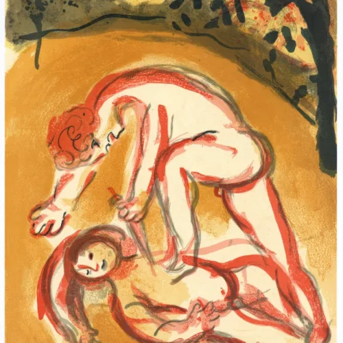 Chagall Original Lithograph Cain and Abel, Bible 1960