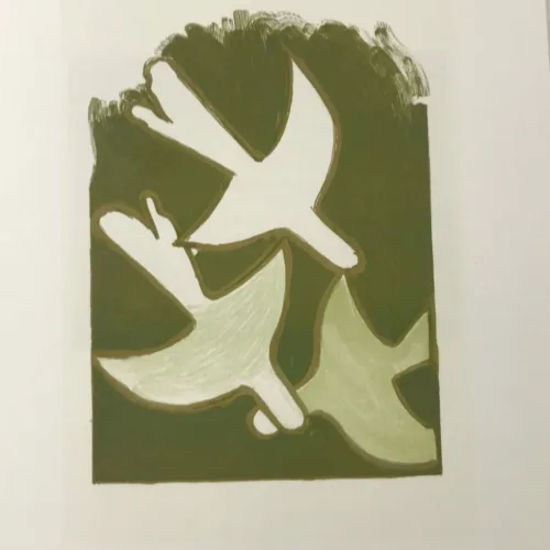 Braque Lithograph "Les oiseaux blancs" 1963 Mourlot