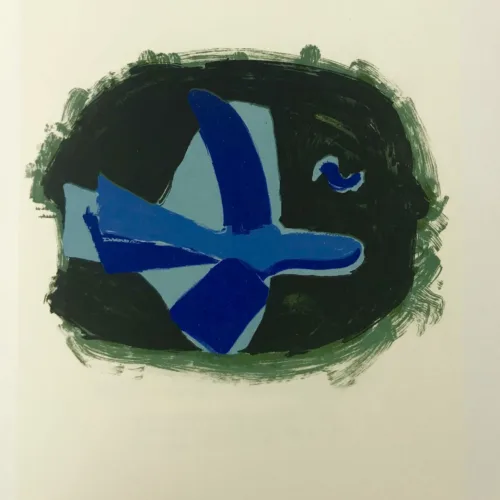 Braque Lithograph "Oiseau des forets" 1963 Mourlot