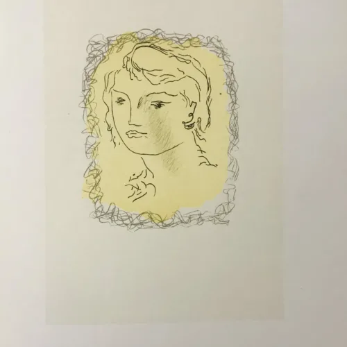 Braque Lithograph "Tete de jeune fille" 1963 Mourlot